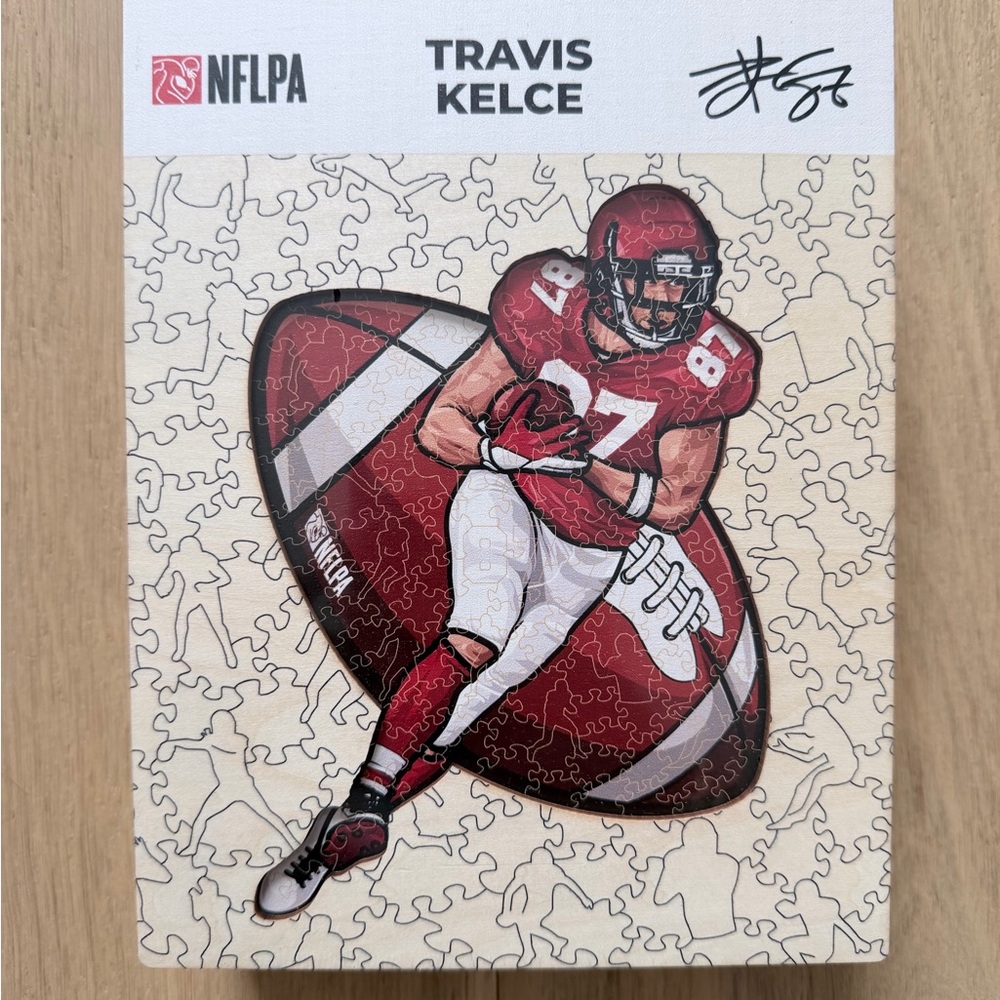 Iconic Puzzles NFLPA Travis Kelce Wooden Chiefs Puzzle